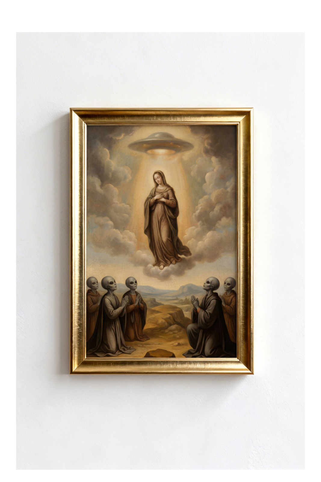 The Assumption & The Light - Biblical UFO Art Print
