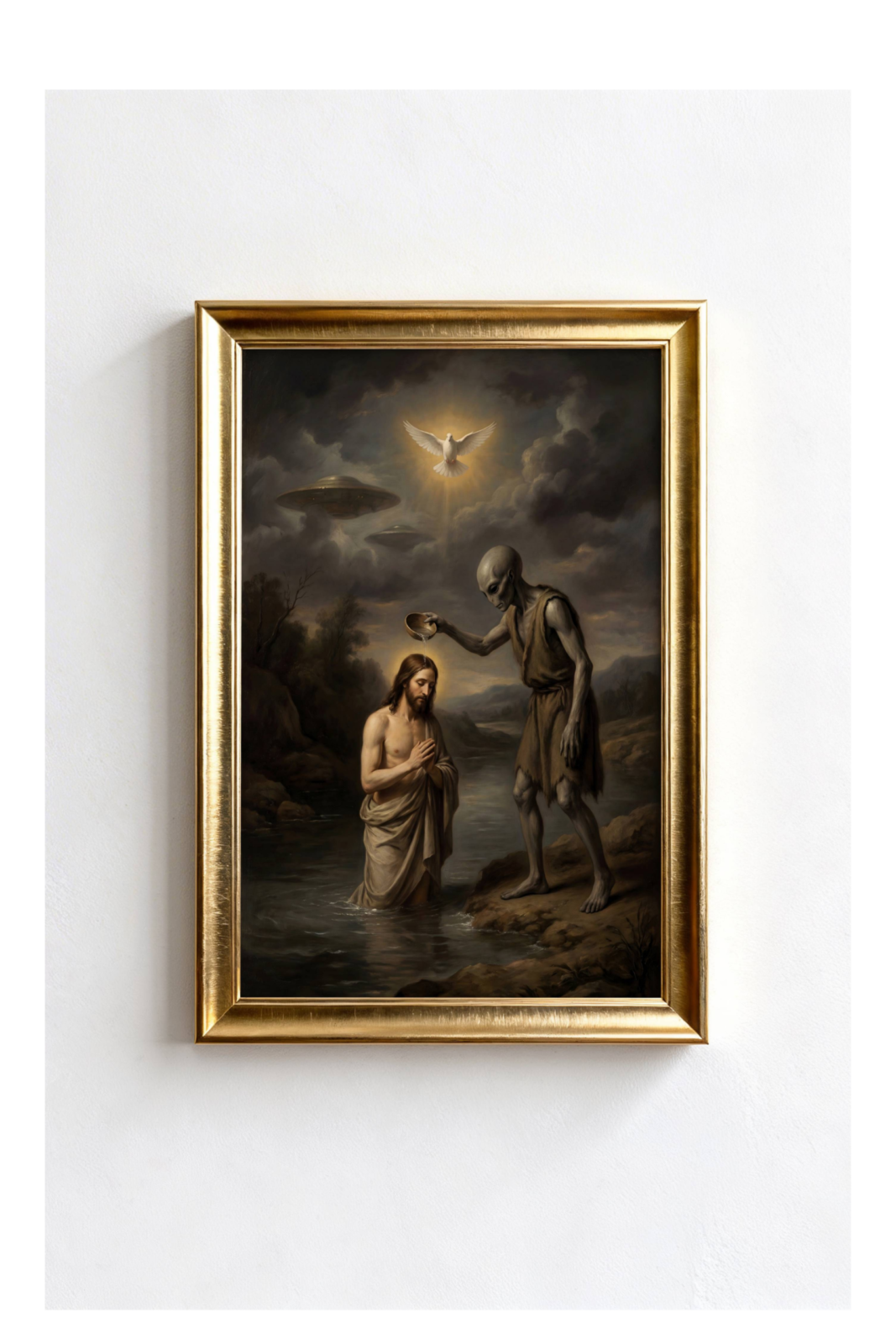 The Baptism - Biblical UFO Art Print