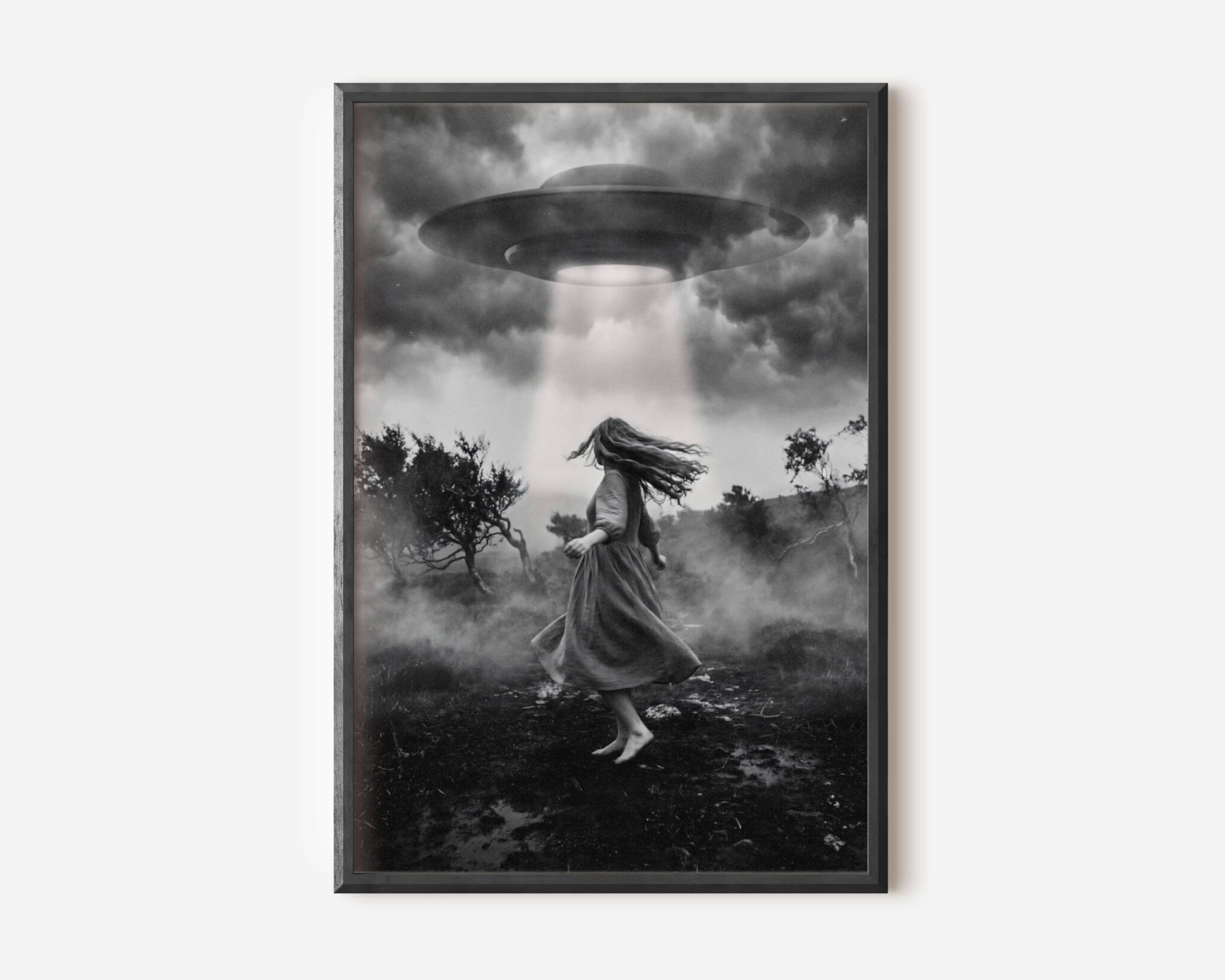 UFO Abduction Woman Art Print – Main Product Shot