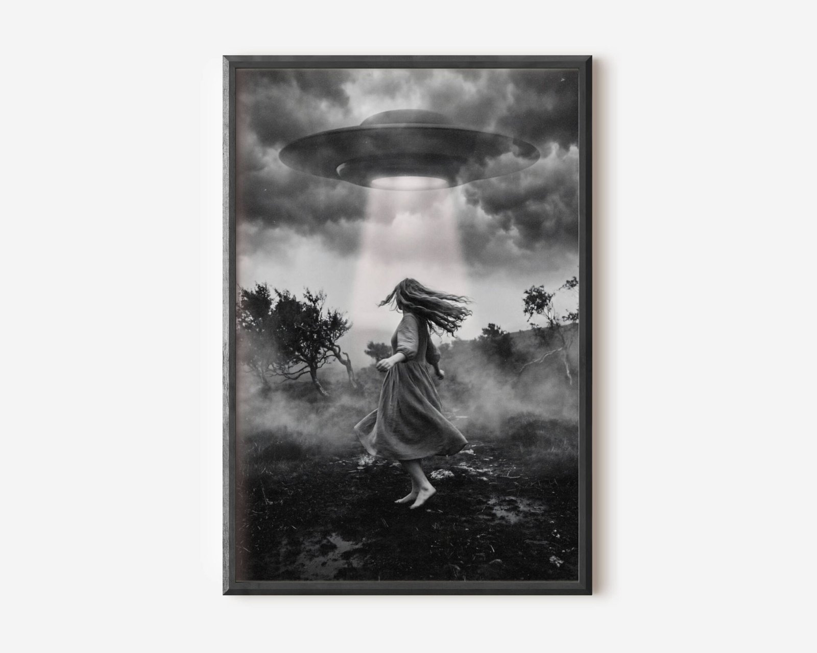 UFO Abduction Woman Art Print – Main Product Shot